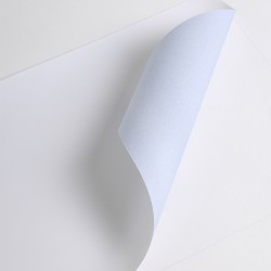 PAP132DB - Papier Blanc/Bleu Satin pour Encollage papier affiche